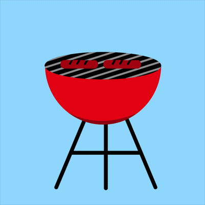 Barbecue Grill With Hot Dogs Cooking GIF