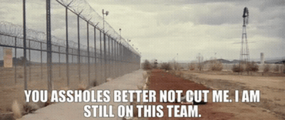 Barbed Wire Fence You Assholes Better Not Cut Me I Am Still On This Team GIF