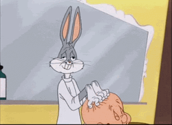 Barber Bugs Massaging Elmer Fudd GIF