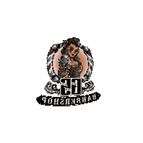 Barber Shop Logo Woman With Tattoo Sticker
