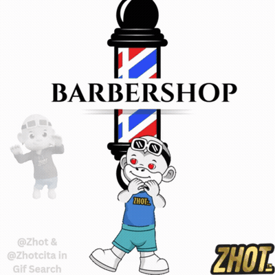 Barbershop Logo With Monkey GIF