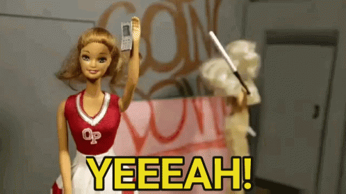 Barbie Cheerleader Saying Yeeeah GIF