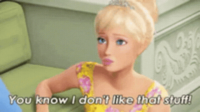 Barbie Doll Sitting On Couch Saying You Know I Don't Like That Stuff GIF