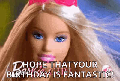 Barbie In Pink Hat And Sunglasses Says Hope Your Birthday Fantastic GIF