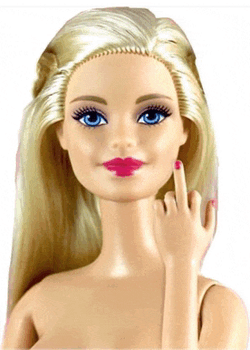 Barbie Middle Finger Meme GIF