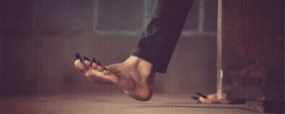 Bare Feet Standing On Concrete Floor GIF