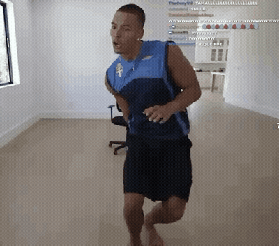 Barefoot Man Running In Empty Room GIF