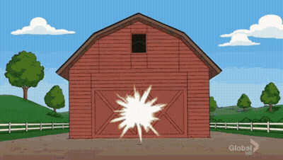Barn Explosion Cartoon GIF