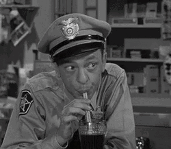 Barney Fife Sipping Drink GIF