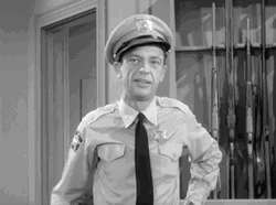 Barney Fife Wondering GIF