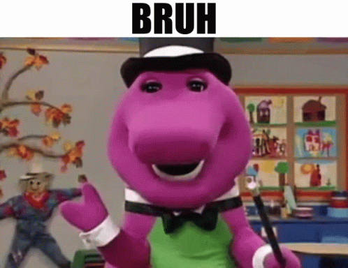 Barney From Barney And Friends Is Wearing A Top Hat And Bow Tie And Giving A Thumbs Up . GIF