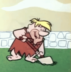 Barney Rubble Digging GIF