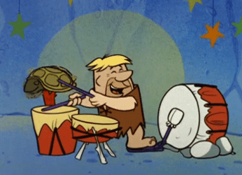 Barney Rubble The Flintstones Playing Drum GIF