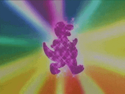 Barney Walking In The Rainbow GIF