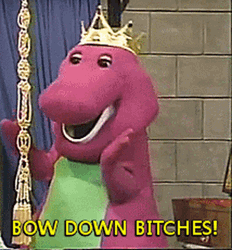 Barney Wearing A Crown GIF