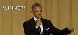 Barrack Obama's Mic Drop Winning GIF