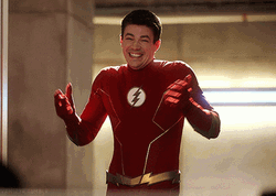 Barry Allen The Flash Laughing Shoulder Shrug