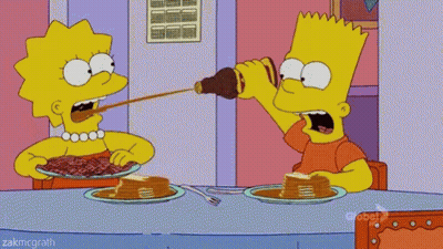 Bart And Lisa Simpson Drinking From Bottle GIF