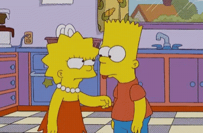 Bart And Lisa Simpson In Kitchen GIF