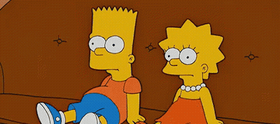 Bart And Lisa Simpson On Couch Problem Solved GIF