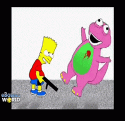Bart Kills Barney Meme GIF