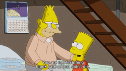 Bart Saying Sweet Things To Grandpa Simpson GIF