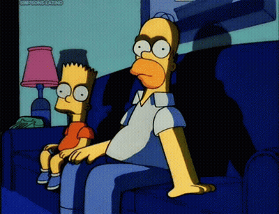 Bart Simpson And Homer Simpson Are Sitting On A Couch GIF