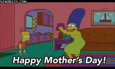 Bart Simpson And Marge Simpson Happy Mother's Day GIF