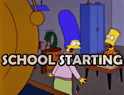 Bart Simpson And Marvin Simpson Sitting At Desk School Starting GIF
