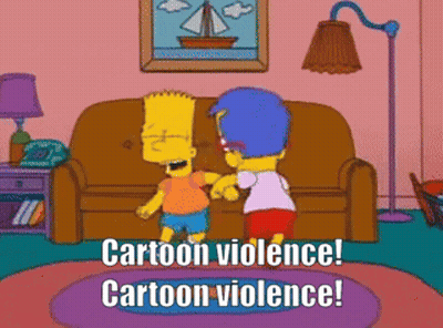Bart Simpson And Milhouse Simpson Talking About Cartoon Violence GIF