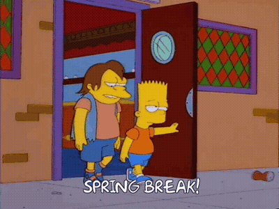 Bart Simpson And Ned Flanders Spring Break Door GIF