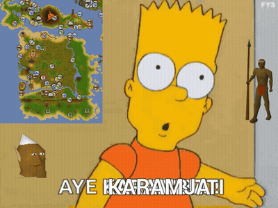 Bart Simpson Aye Karamburuti With Map And Spearman GIF