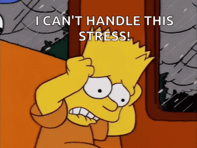 Bart Simpson Covering Head Saying I Can't Handle This Stress GIF