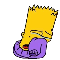 Bart Simpson Crying In Purple Sweater Sticker