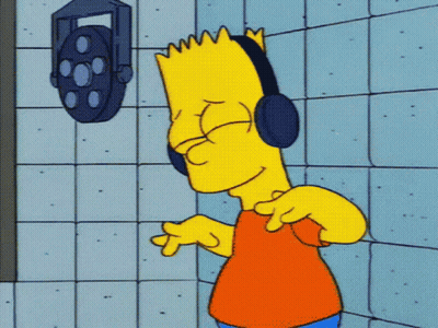 Bart Simpson Dancing With Headphones GIF