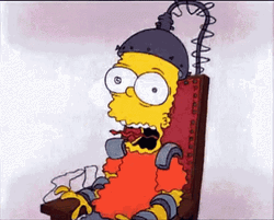 Bart Simpson Electrocuted In Chair GIF