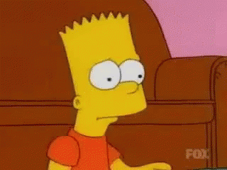 Bart Simpson From The Simpsons Is Sitting On A Couch With His Hand On His Chin . GIF