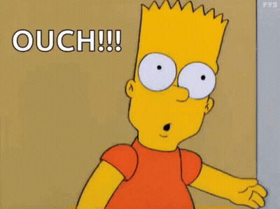 Bart Simpson From The Simpsons Is Standing In Front Of A Wall And Saying Ouch ! GIF