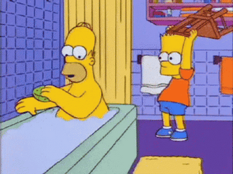 Bart Simpson Hit Homer Simpson With Chair GIF