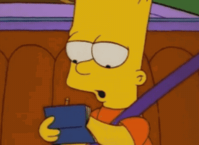 Bart Simpson Holding Blue Book GIF