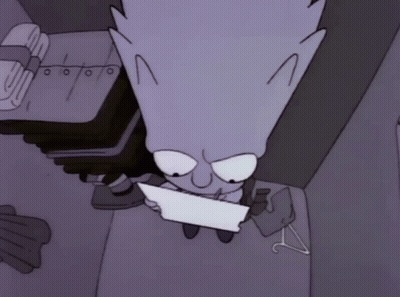 Bart Simpson Holding Paper In Mouth GIF
