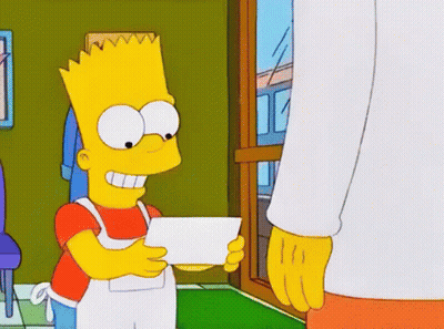 Bart Simpson Holding Paper GIF
