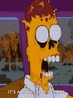Bart Simpson Cartoon With Skull And Purple Background GIF