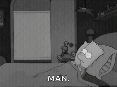 Bart Simpson Is Laying In Bed With A Pillow And A Blanket . GIF