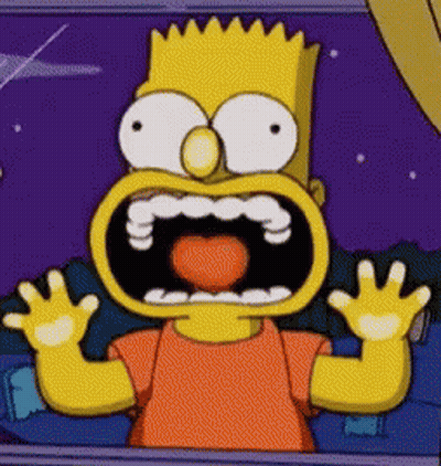 Bart Simpson Is Looking Out Of A Window With His Mouth Wide Open GIF