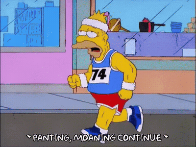 Bart Simpson Is Running A Race With The Number 74 On His Shirt GIF