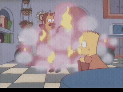 Bart Simpson Is Sitting In Front Of A Flaming Monkey GIF