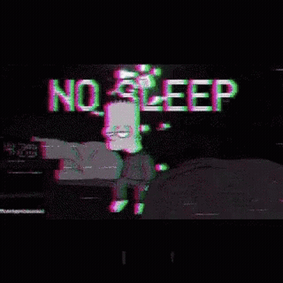 Bart Simpson Is Standing In Front Of A No Sleep Sign GIF