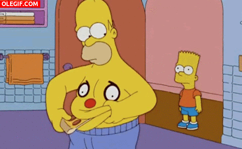 Bart Standing Next To Homer In Bathroom GIF