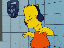 Bart Simpson Listening Music